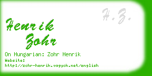 henrik zohr business card